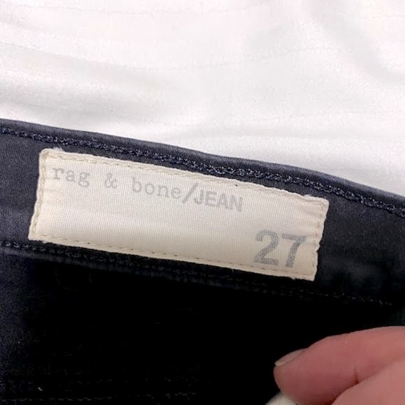 Rag & Bone Mid Rise Soft Twill Jeggings, Washed Black Size 27 - Picture 10 of 14